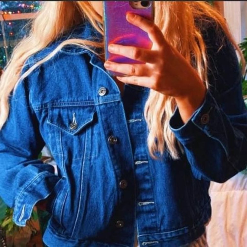 Vintage Denim Jacket Dark Wash Route 66 🍂